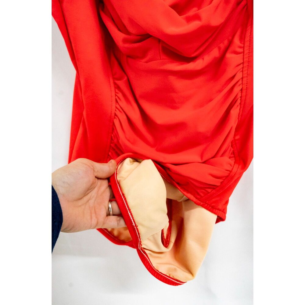 Miraclesuit Sweetheart Ruched Flattering Red One Piece Swimsuit Bathing Suit 16 - Picture 8 of 9